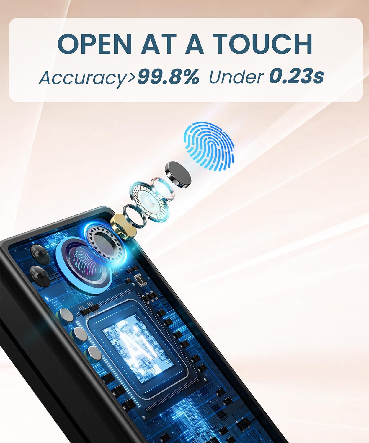 Keyless Entry Door Lock with Keypad - Fingerprint Door Lock - Smart Locks for Front Door - Electronic Keypad Smart Deadbolt Lock - Biometric Smart Digital Door Lock with Code -Auto Lock 1 - Image 3