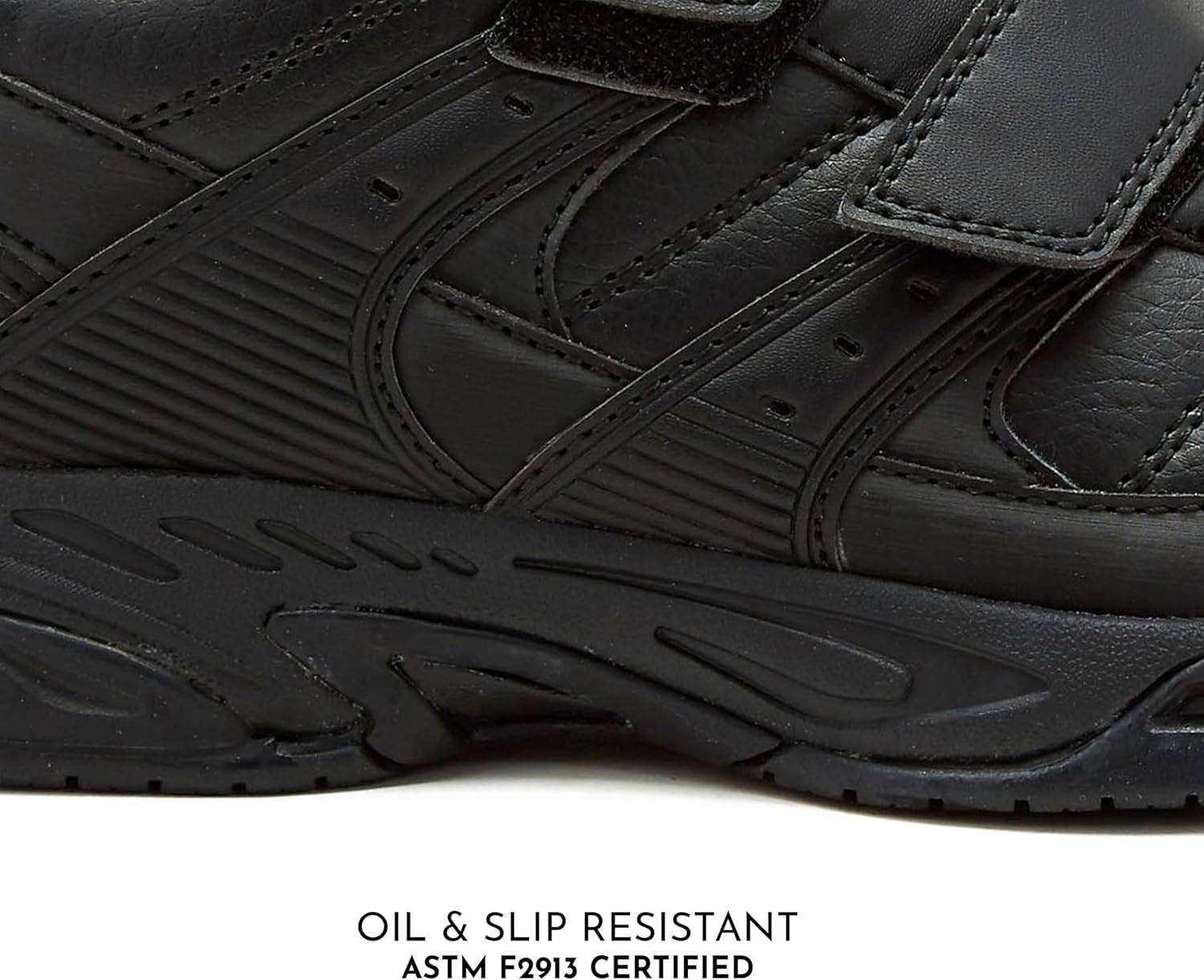 Avia Avi-Union II Non Slip Shoes for Men, Hook and Loop Mens Walking Shoes with Memory Foam, Comfort Restaurant and Diabetic Shoes for Men - Black Wide or Extra Wide Width Safety Footwear - Image 3
