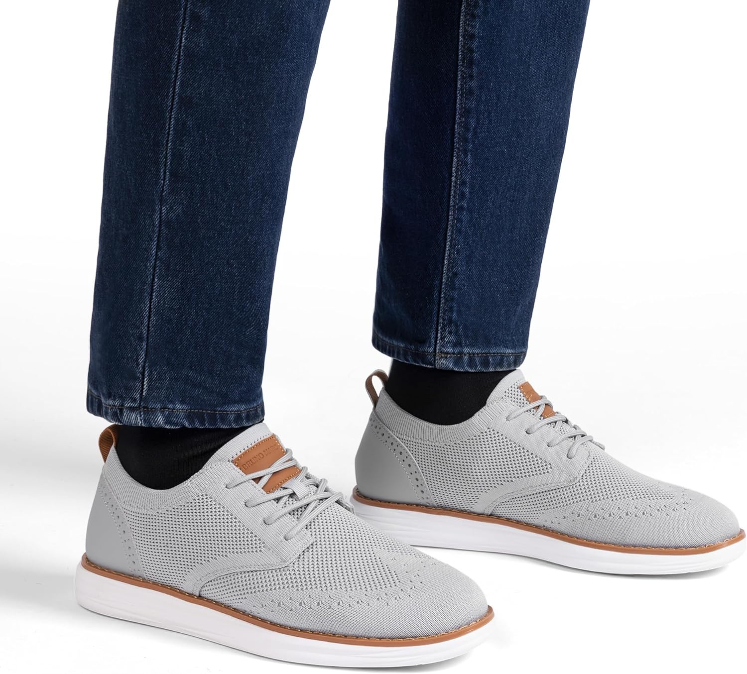 Bruno Marc Men's KnitFlex Craft Mesh Oxfords Sneakers Casual Dress Lace-Up Lightweight Walking Shoes - Image 6