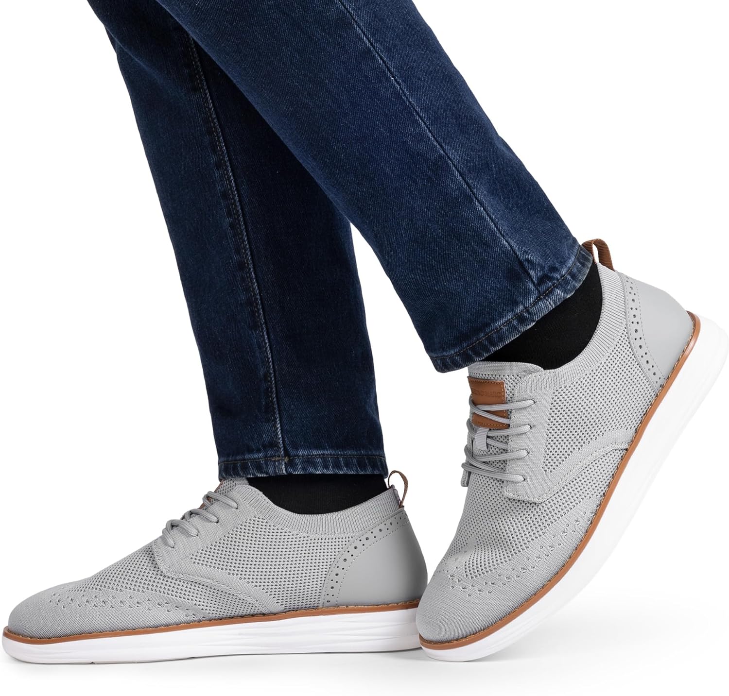 Bruno Marc Men's KnitFlex Craft Mesh Oxfords Sneakers Casual Dress Lace-Up Lightweight Walking Shoes - Image 8
